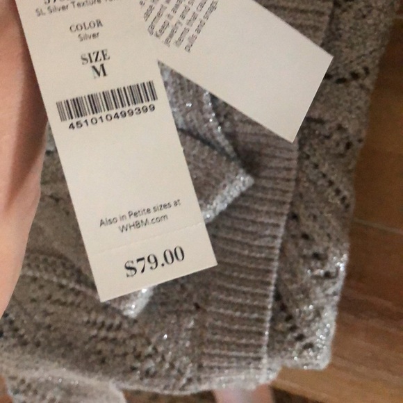 WHBM|Gray Silver thread Knit VEST, size medium, NWT•••Sleeveless sweater tank - Picture 16 of 16